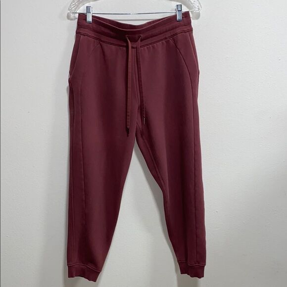 Lululemon Scuba High-Rise Jogger Red Merlot Cotton Fleece Size 8 - Picture 7 of 16